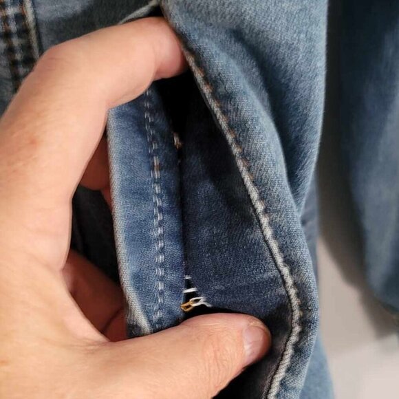 Maurice Plus size long jean jacket with tie up waist. BNWOT Beautiful condition - Picture 10 of 11